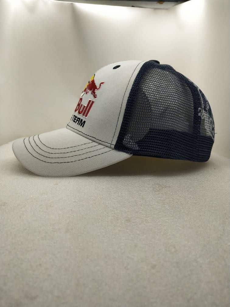 Red Bull Racing Team Cap Cool Blue Mesh White Snapback Embroidered