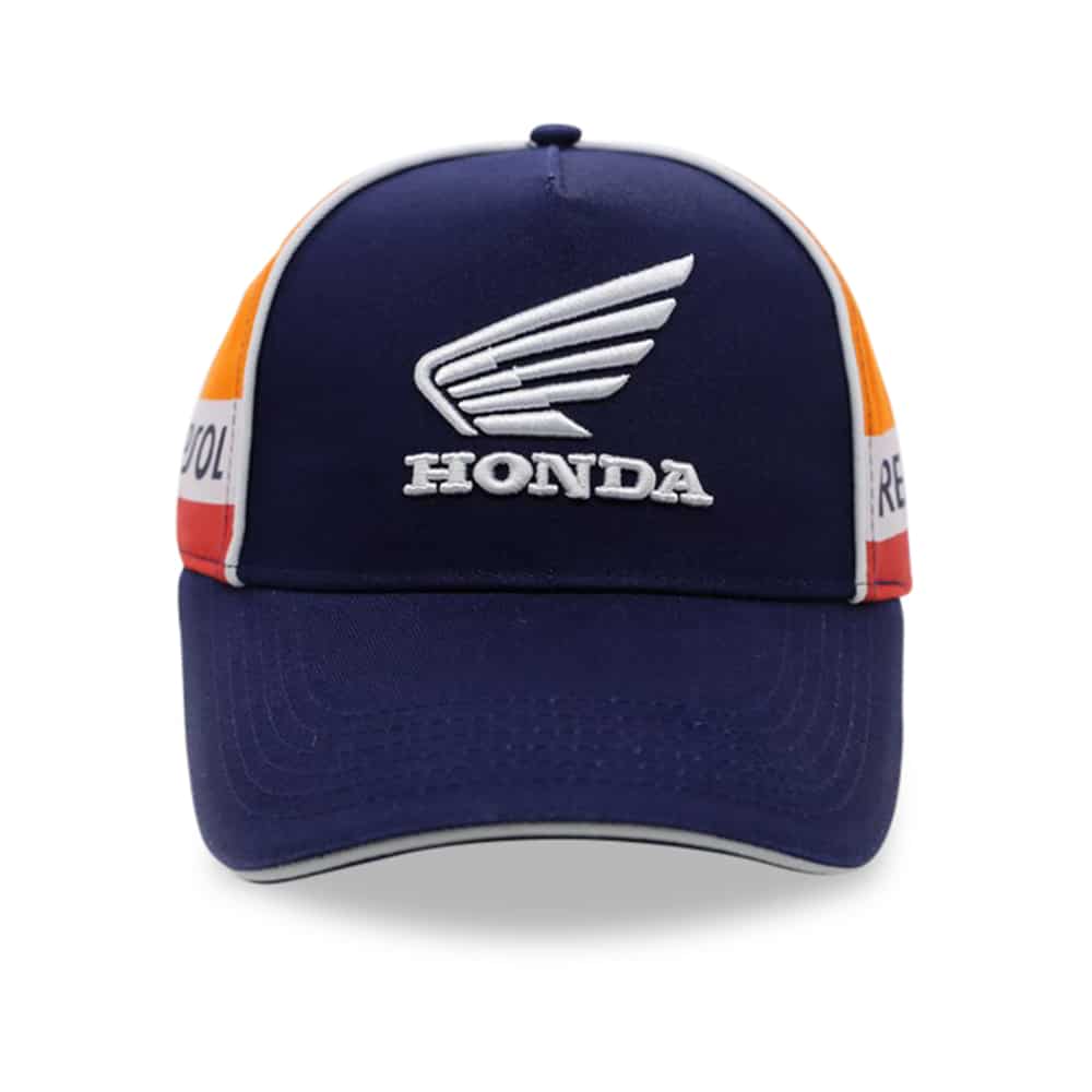 HONDA HRC CAP Wing of godess Embroidered RESPSOL Snapback Hat Navy Blue