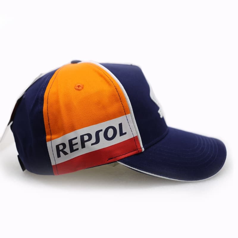 HONDA HRC CAP Wing of godess Embroidered RESPSOL Snapback Hat Navy Blue