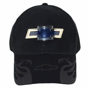 Chevrolet Cap Blue Metal Badge Brand Car Logo 100% Cotton Solid Black Color Fashion Driving Baseball Hat NOT Adjustable