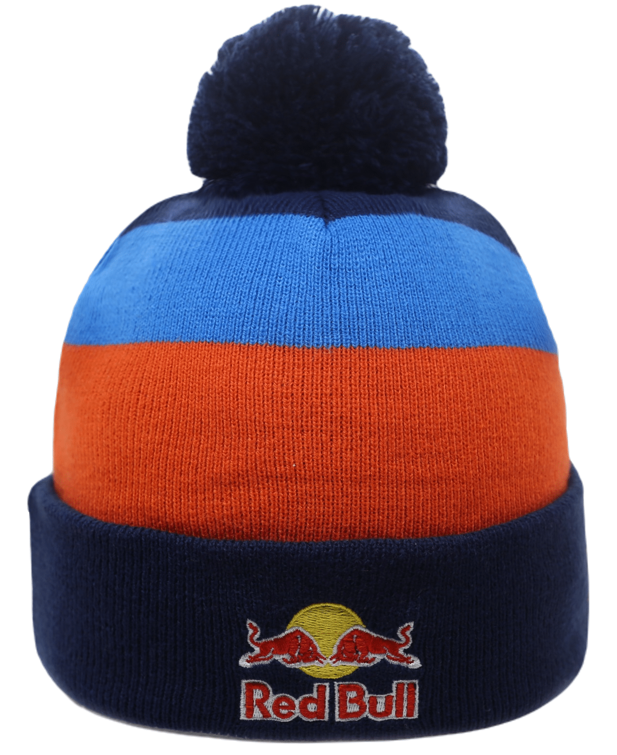red-bull-beanie-pompom-hat-orange-sky-blue-ski-cap
