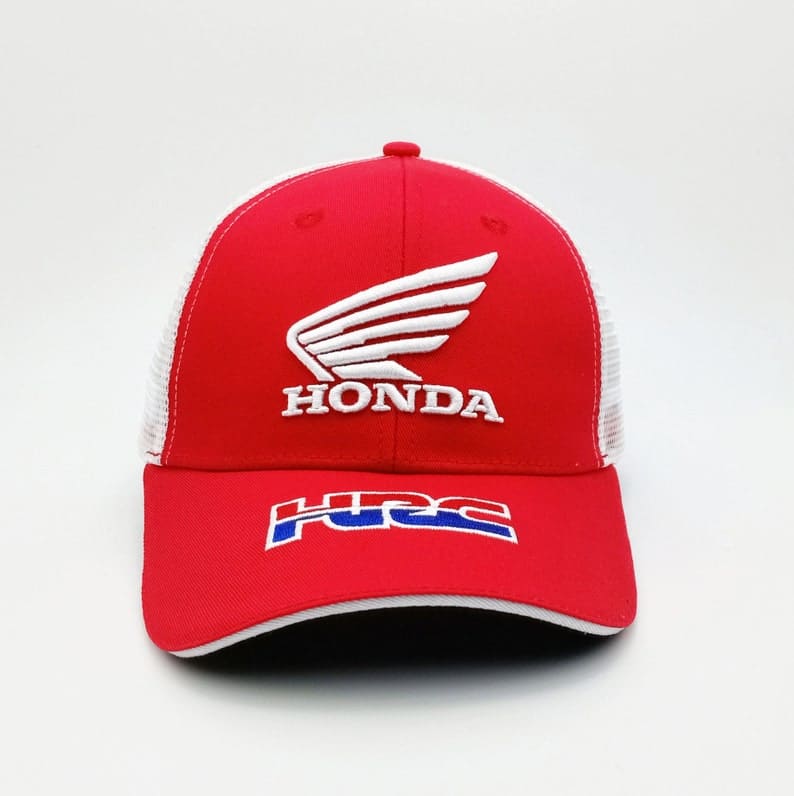 HRC Honda Racing trucker hat mesh hat red white blue new snap back motocross hat 