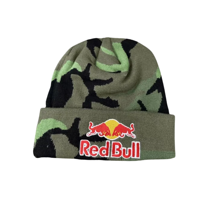 Red bull camouflage beanie hat
