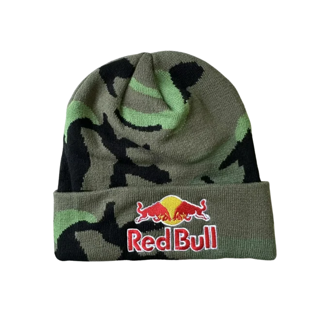 Red bull camouflage beanie hat