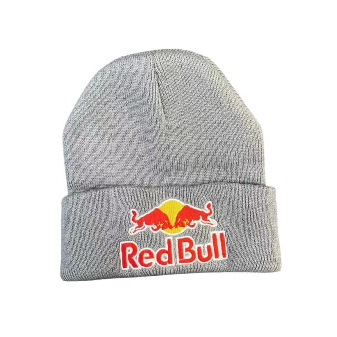 Red bull beanie hat gray