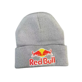 Red bull beanie hat gray