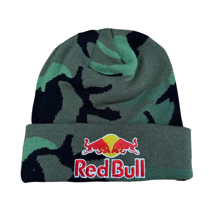Red bull camouflage beanie hat