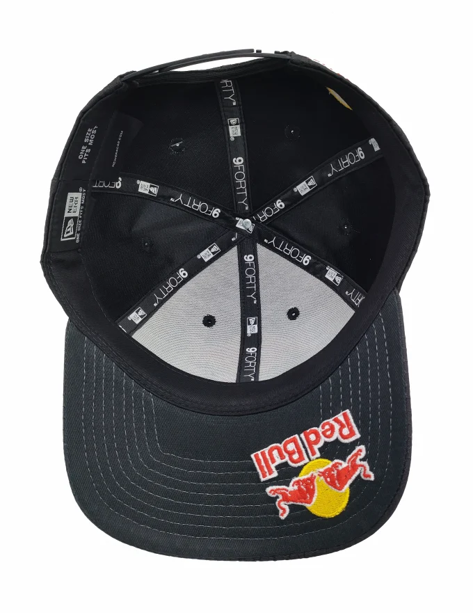 Red bull cap black hexagon new era cap
