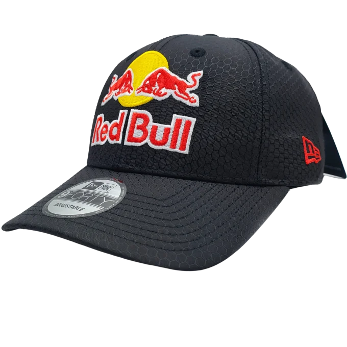 Red bull cap black hexagon new era cap