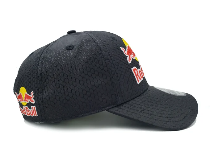 Red bull cap black hexagon new era hat