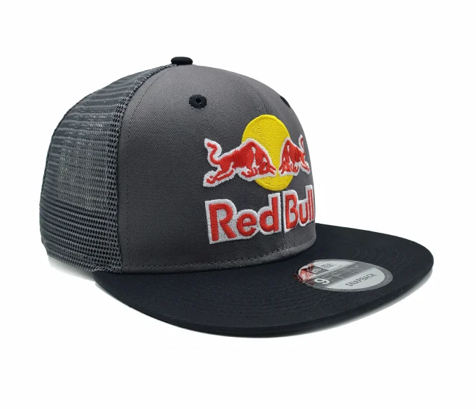 Red Bull New Era Cap Black Gray Flat Brim
