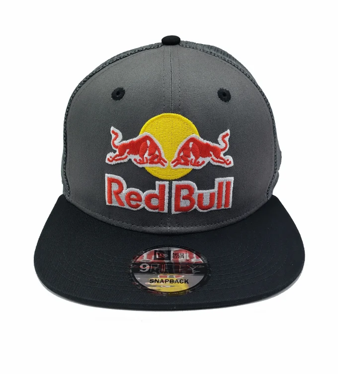 Red Bull New Era Cap Black Gray Flat Brim