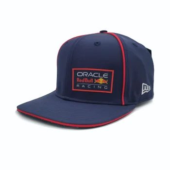 Oracle Red Bull Racing flat brim cap navy with red trim sandwich brim detail